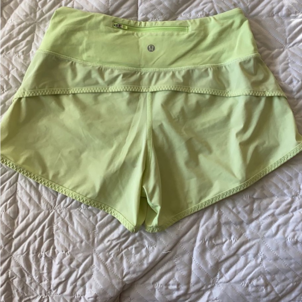 lime green lululemon shorts size 4
